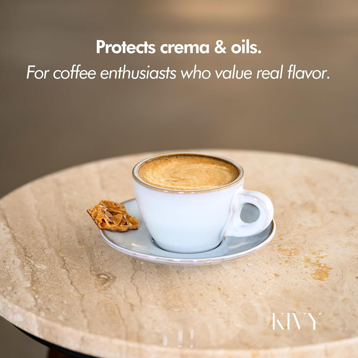 KIVY Vacuum Coffee Canister Large - Push Lid Preserves Coffee Aroma &amp; Oil