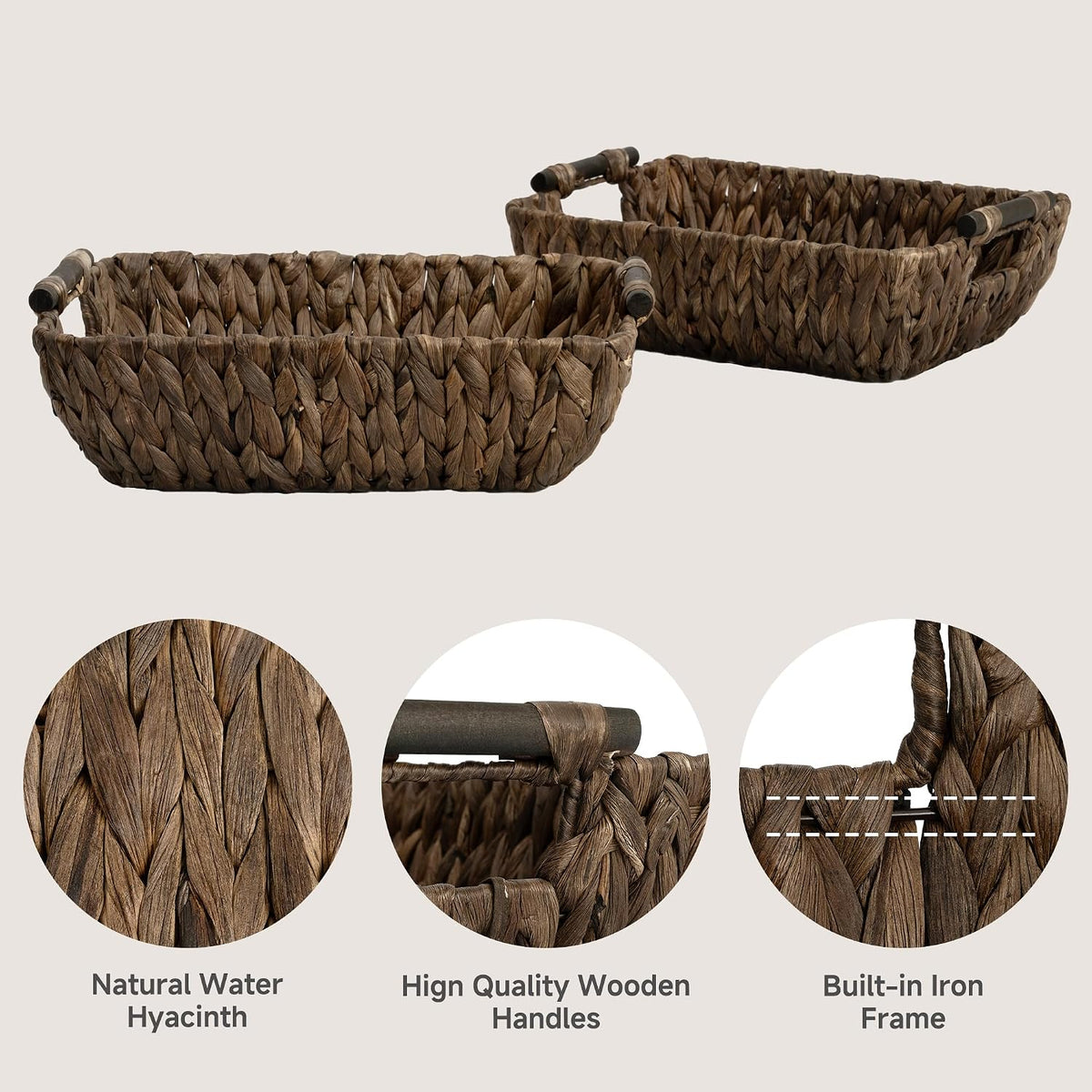 StorageWorks Wicker Storage Baskets for Shelves