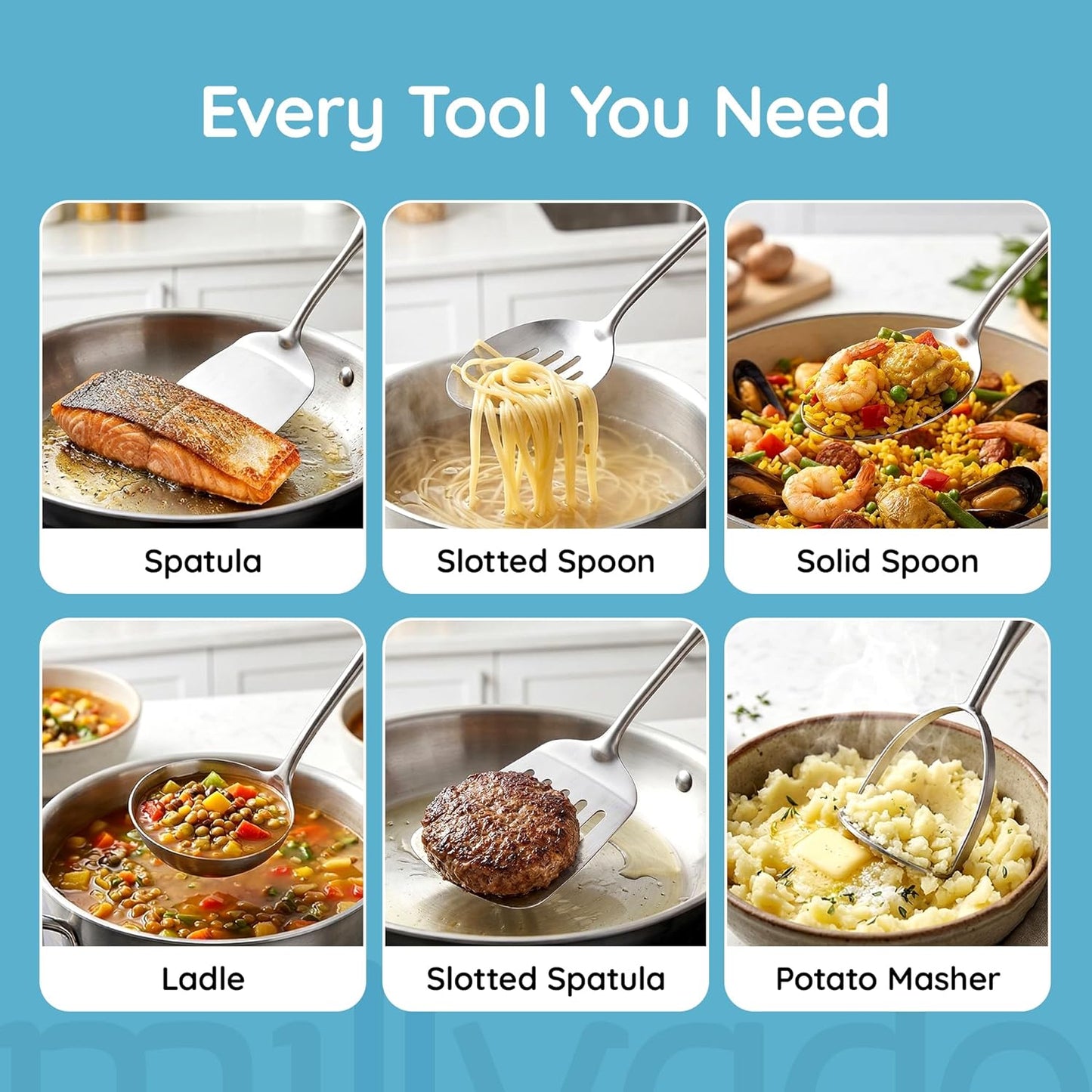 Soup Ladle, PrStainless Steel Ladle, 15" Ladles for Serving or Cooking, Premium Quality, Dishwasher Safe, Heavy Duty Durable Metal, 4 Ounce Kitchen Ladel