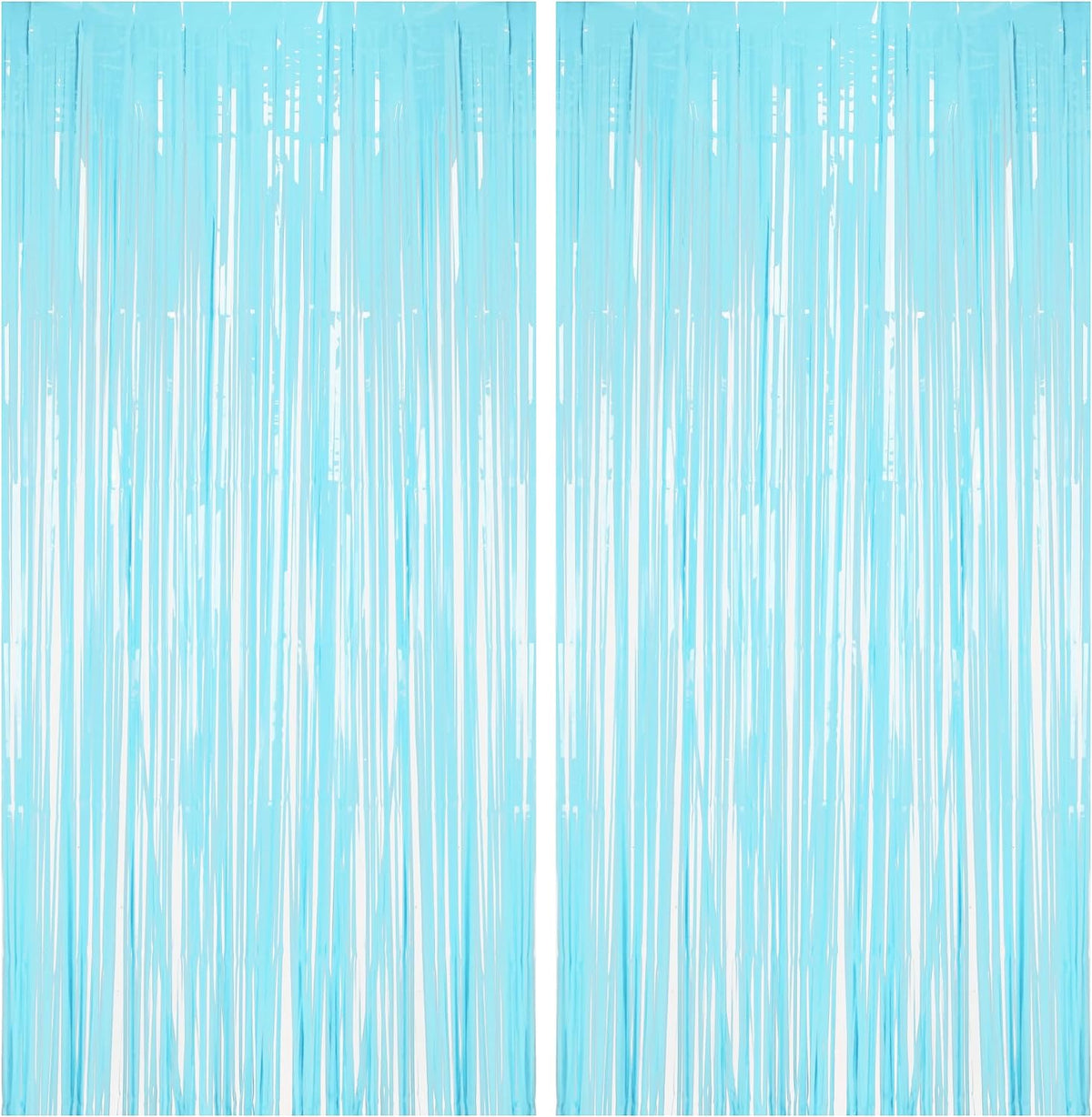 BRAVESHINE Pastel Blue Fringe Curtains Party Streamers Backdrop | 2 Pack
