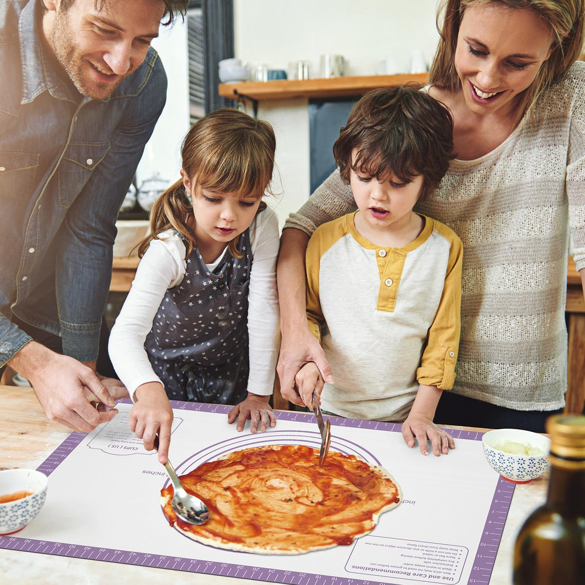 Silicone Mat for Baking, Non Stick Silicone Pastry Mat for Dough Pie Crust, Rolling Mats for Making Cookies Macarons Bread, Easy to Clean&amp; Store