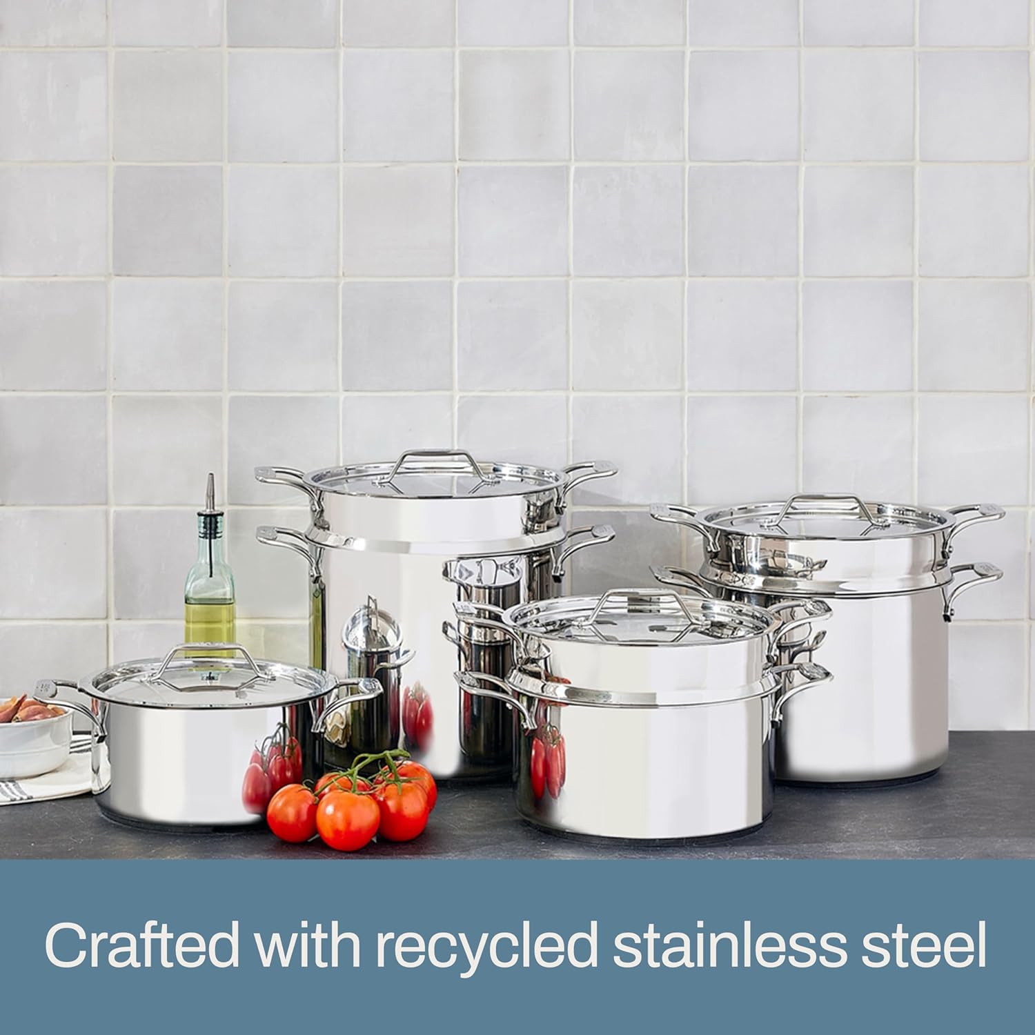 All-Clad Simply Strain Stainless Steel Multipot with Straining Lid, 6-Quart, Induction, Oven Broiler Safe 600F, Strainer