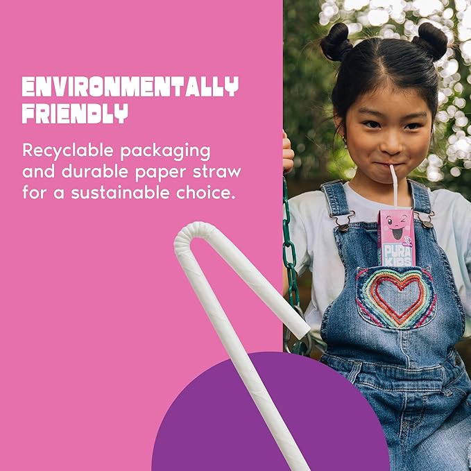 PURA Kids Box | Mixed Berry Fruit Extract Infused Drink for kids | 7g Of Pure Cane Sugar | Non-GMO | Vegan, No Artificial Sweeteners | Best Lunchbox Beverage with Paper Straw | 6.76 fl oz (200ml), Pack of 24