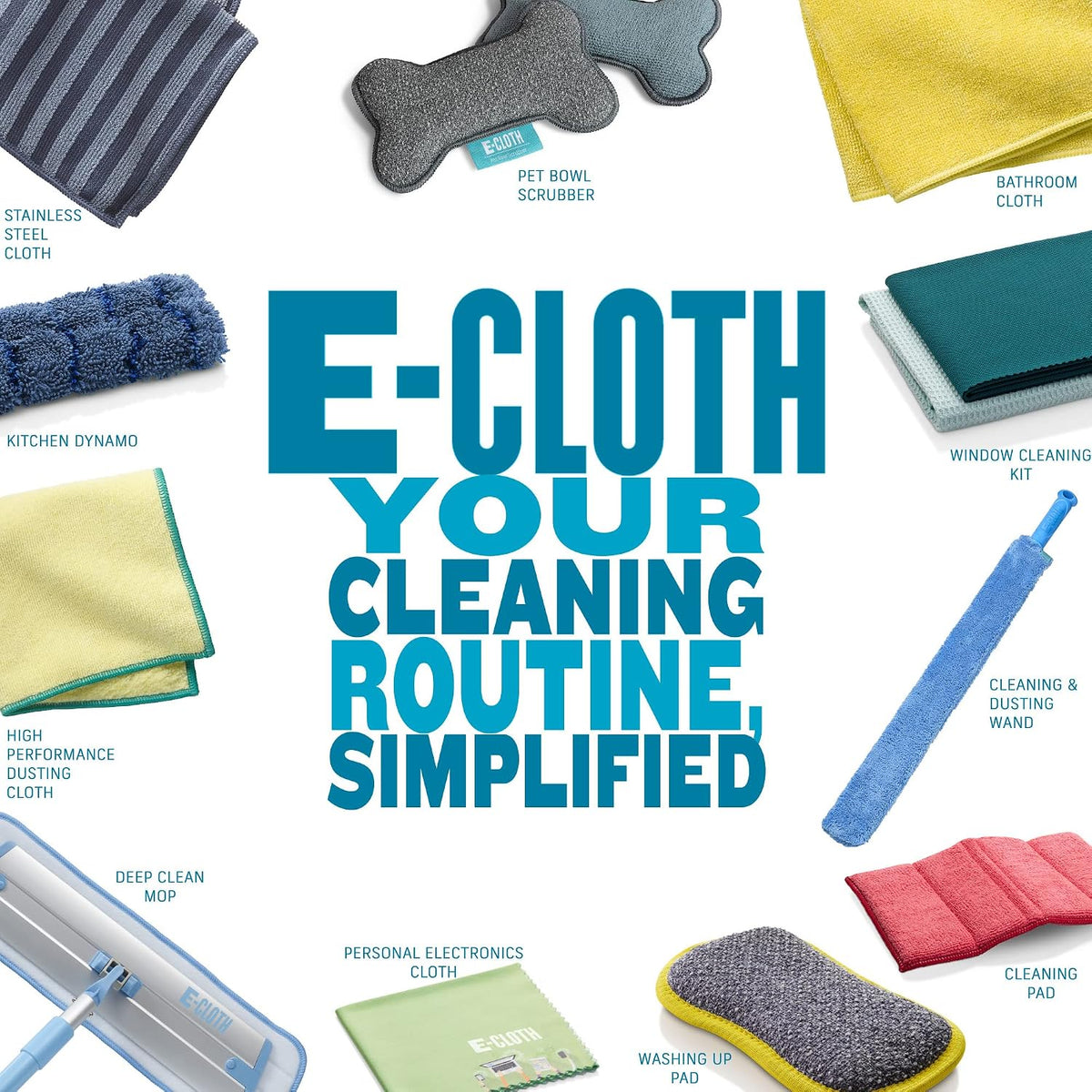 E-Cloth Wash &amp; Wipe Dish Cloth, Microfiber Cleaning Cloth Reusable Paper Towel Alternative Cloths, Dish Towels for Drying Dishes, Glassware, Cookware and Countertops, 100 Wash Guarantee, 2 Count