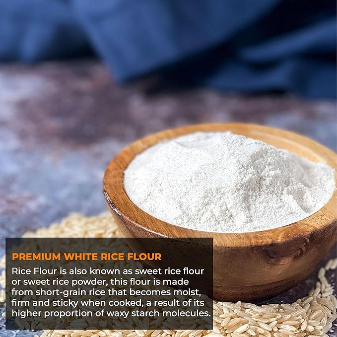 NY SPICE SHOP Rice Flour - White Rice Atta - Rice Flour Ground - All Natural Rice Starch Flour - Rice Grain Flour for Baking White Breads, Cooking & Cakes - 3 Pound