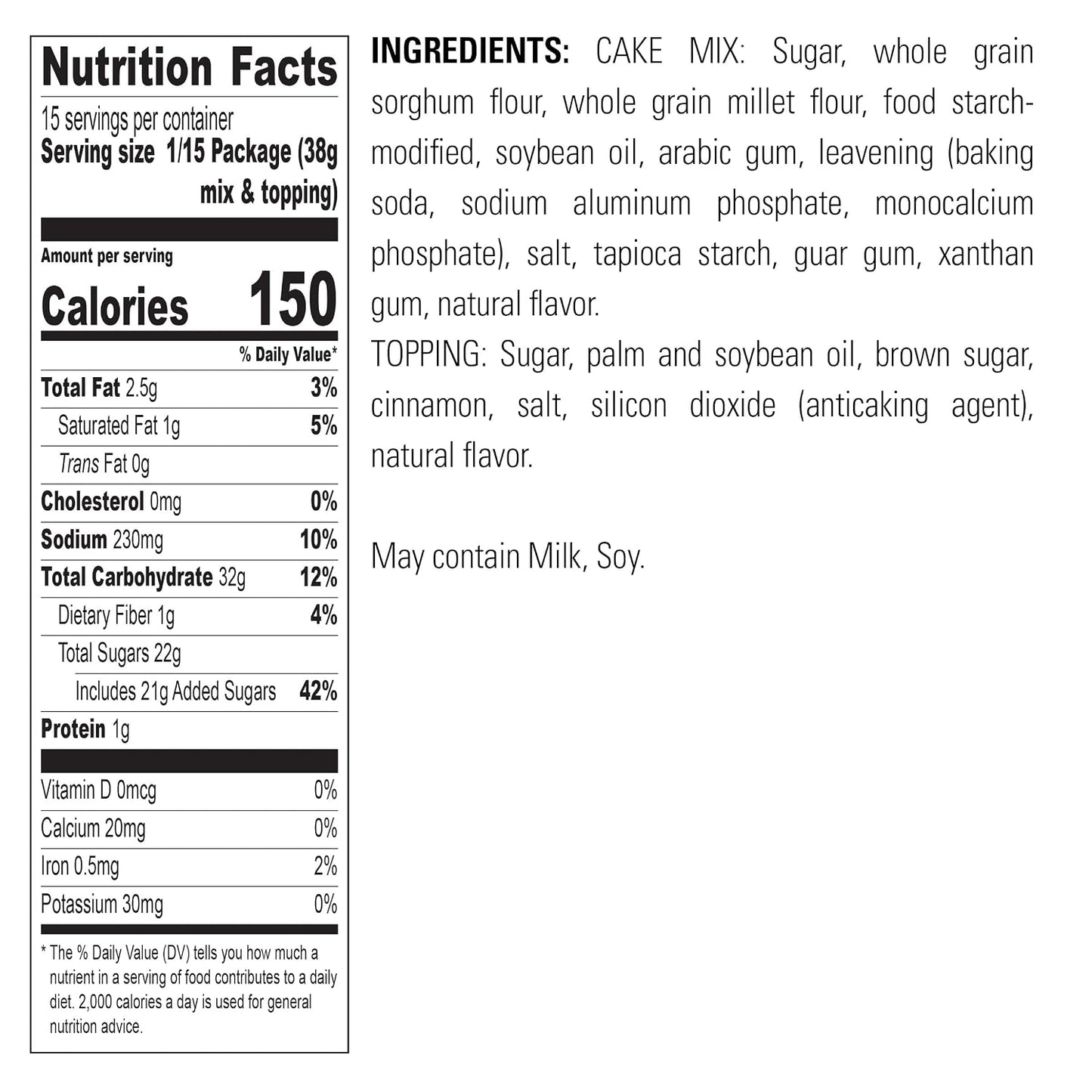 Krusteaz Gluten Free Baking Mix, Cinnamon Swirl Crumb Cake &amp; Muffin Mix, Gluten Free with No Artificial Flavors, Colors or Preservatives, 20 Ounce (Pack of 3)