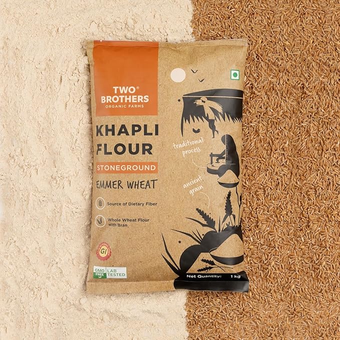 Two Brothers Organic Farms Khapli Atta (Emmer Long Wheat Flour), Stoneground - 10Kg