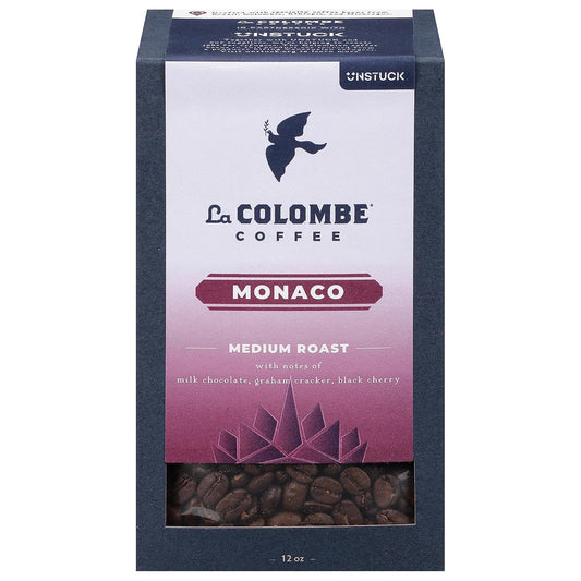 La Colombe Monaco Medium Roast Whole Bean Coffee - Notes of Milk Chocolate, Graham Cracker, Black Cherry, 12 Ounce (Pack of
