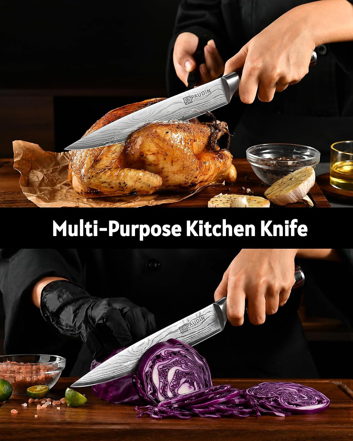 PAUDIN Carving Knife 8 inch, Ultra Sharp Brisket Slicing Knives