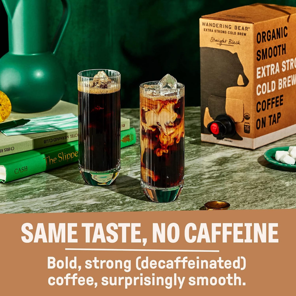 Wandering Bear Straight Black Organic Cold Brew Coffee - 11 fl oz, 12 Pack