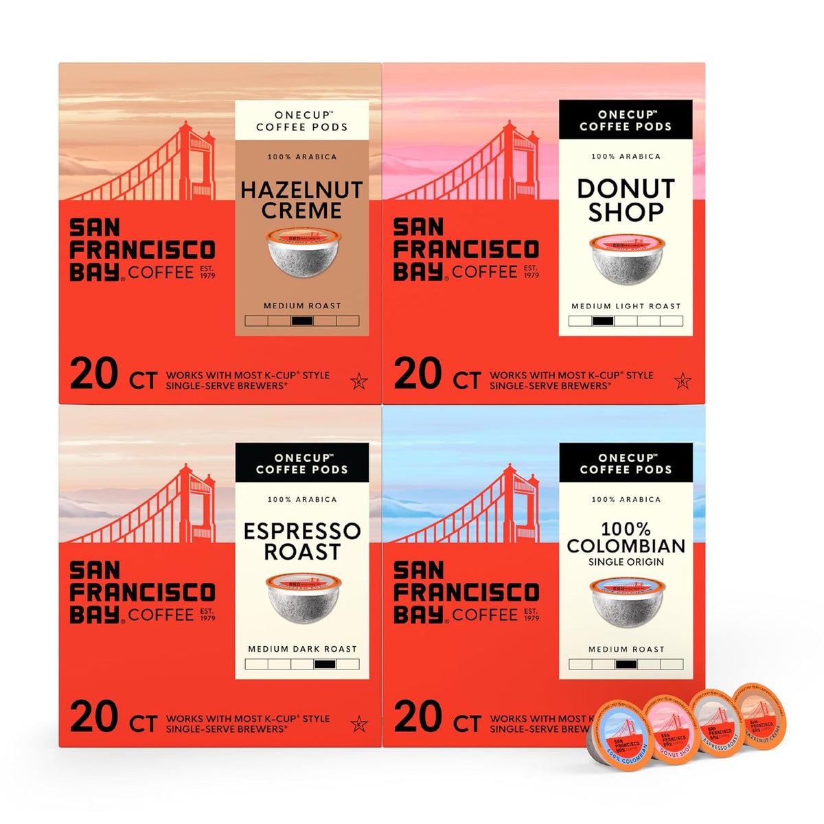 San Francisco Bay Variety Pack Assorted K-Cup Compatible Coffee Pods, 80 ct