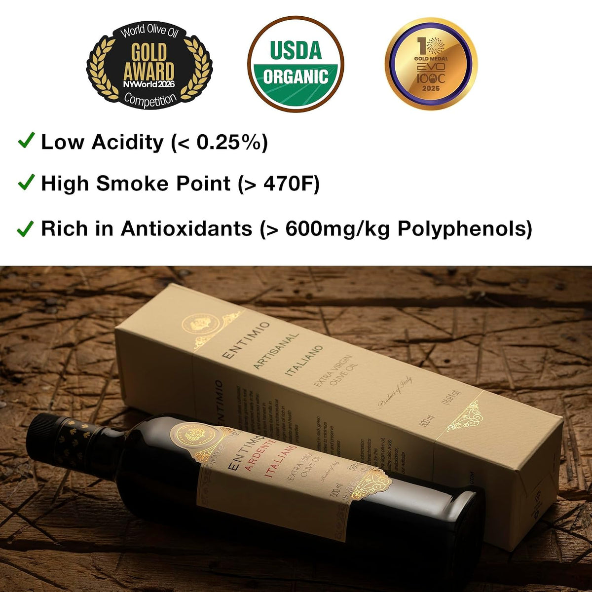 Entimio Ardente Organic Italian Extra Virgin Olive Oil from Italy