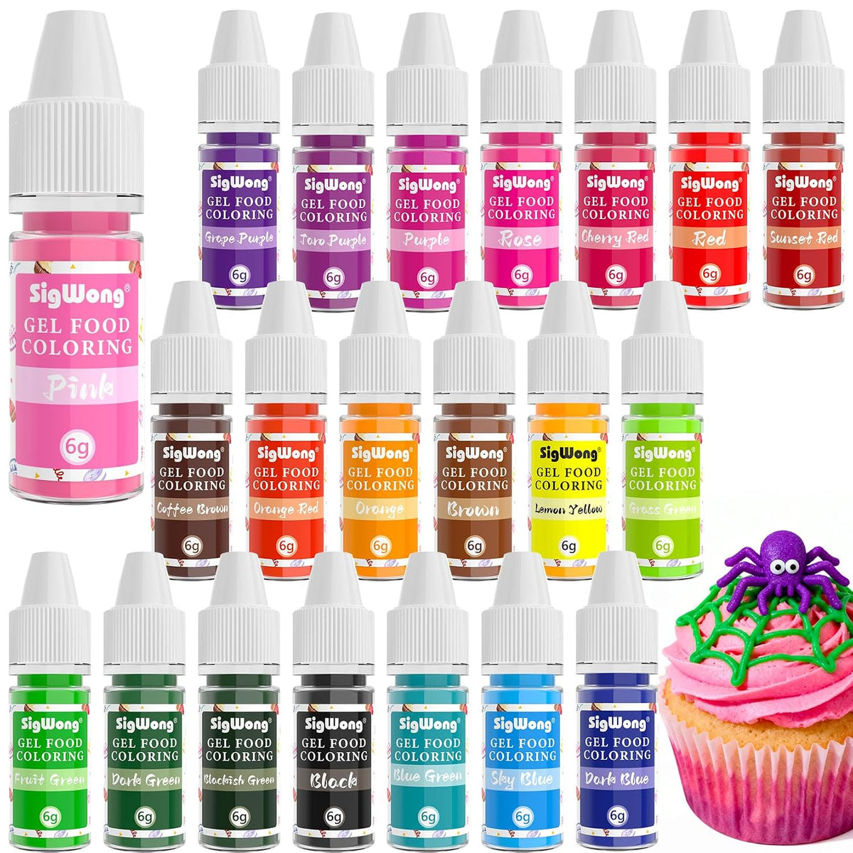 Gel Food Coloring Set - 21 Colors Tasteless Based Color Dye