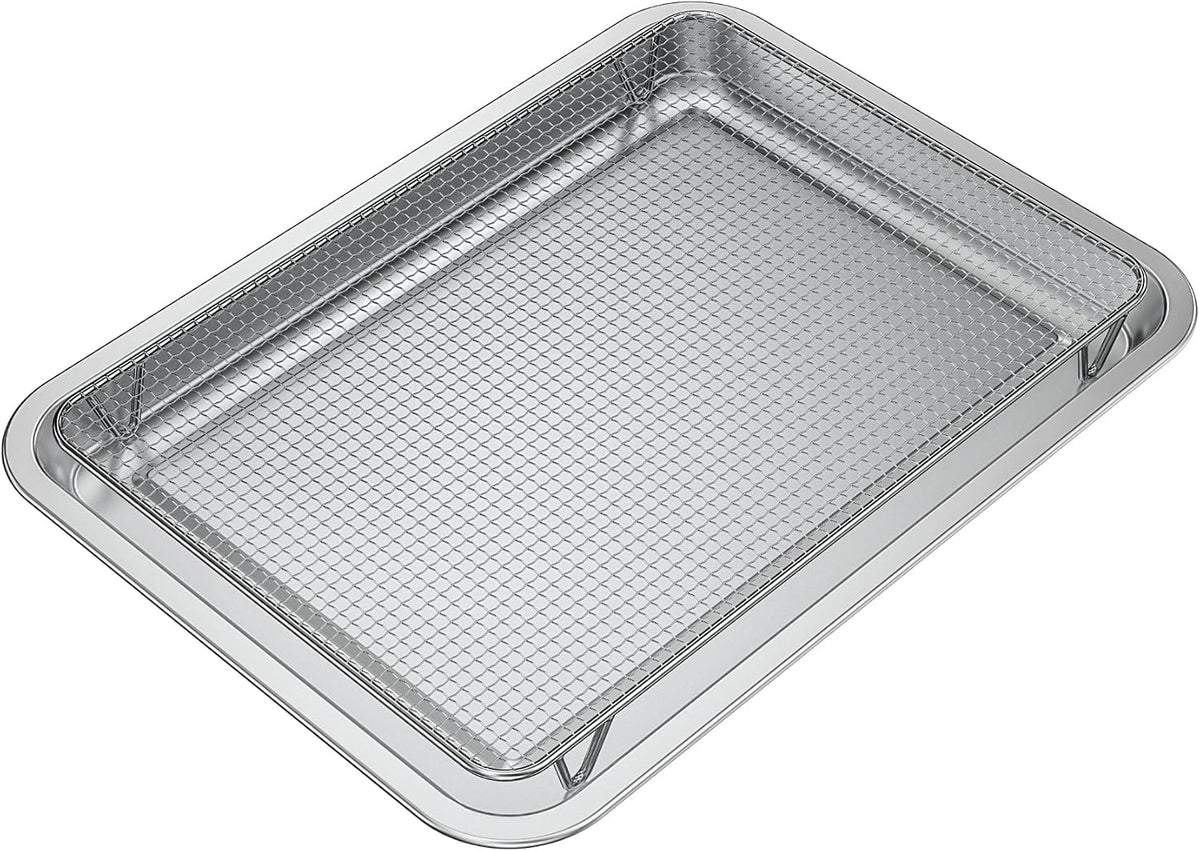 Onlyfire Stainless Steel Baking Sheet with Rack, 15.35 x 11.5 Inches | Cookie Sheet Pan Tray with Cooling Rack, Nonstick Roasting Pan Baking Pan for Oven, Smokers and Pellet Grills