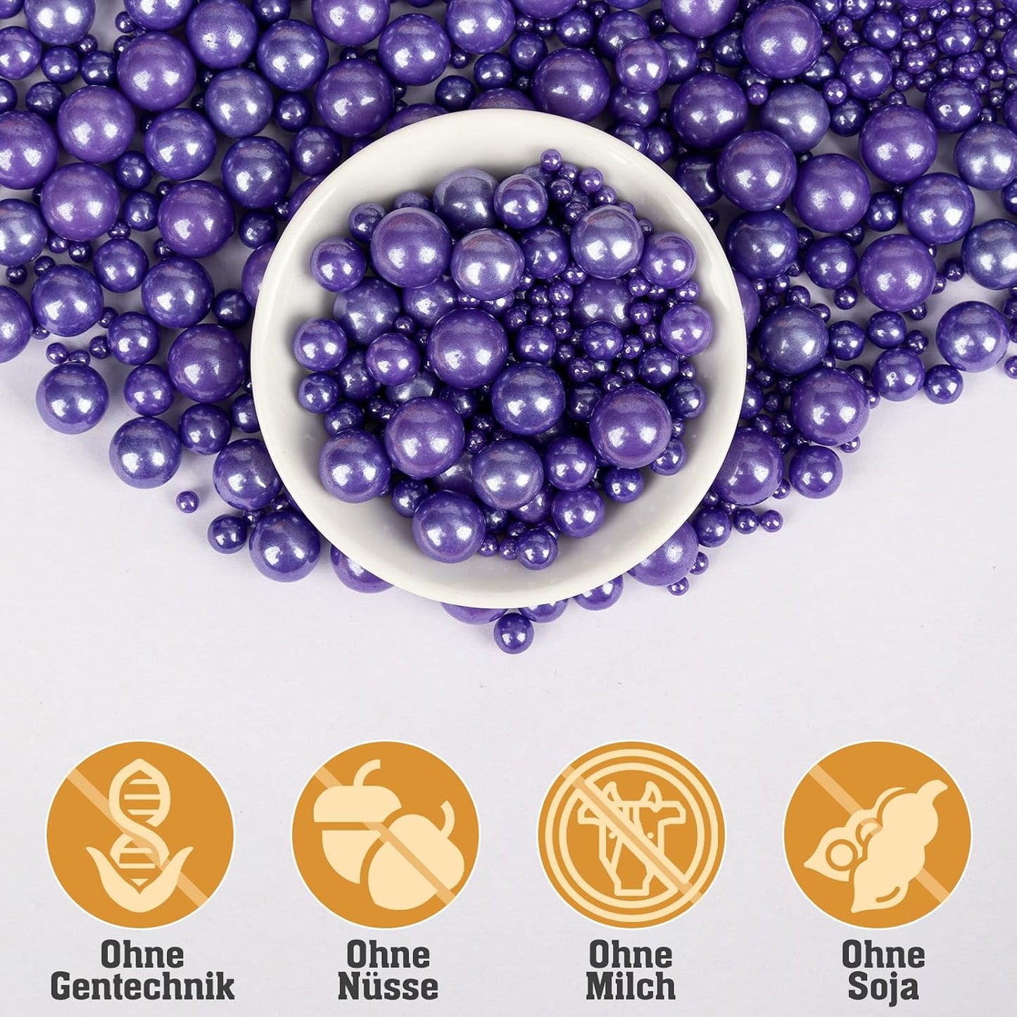 Twisweet Purple Sprinkles 130g, Edible Pearl Sprinkles for Cake Decorating | Purple sugar pearls, cake decorations &amp; cake toppers for cupcakes, cookies, ice cream, weddings, birthdays &amp; Halloween cakes