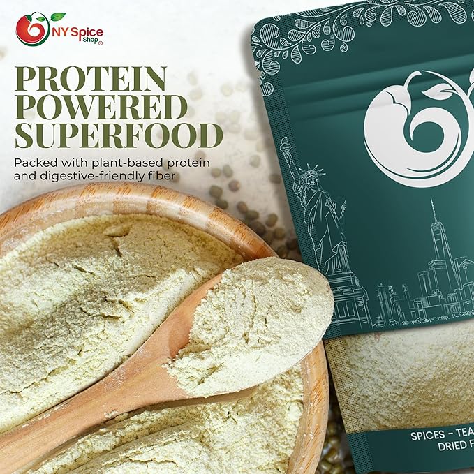 NY Spice Shop Moong Bean Flour - 3 Pound Mung Bean Powder - Finely Milled and All-Natural - Plant-Based Ingredient for Soups Gravies Pancakes Fritters and Traditional Asian Recipes - 녹두가루