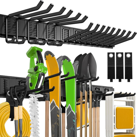 Garage Wall Organizer,15Pack Carries 675 lbs,Garden Tool Organizer 48in With Large Storage Space,Easy Assembly, Sturdy