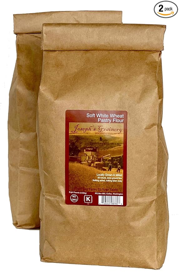 Soft White Whole Wheat Pastry Flour, 16 lbs, Joseph's Grainery Freshly Ground Flour, Non-GMO, Kosher Certified