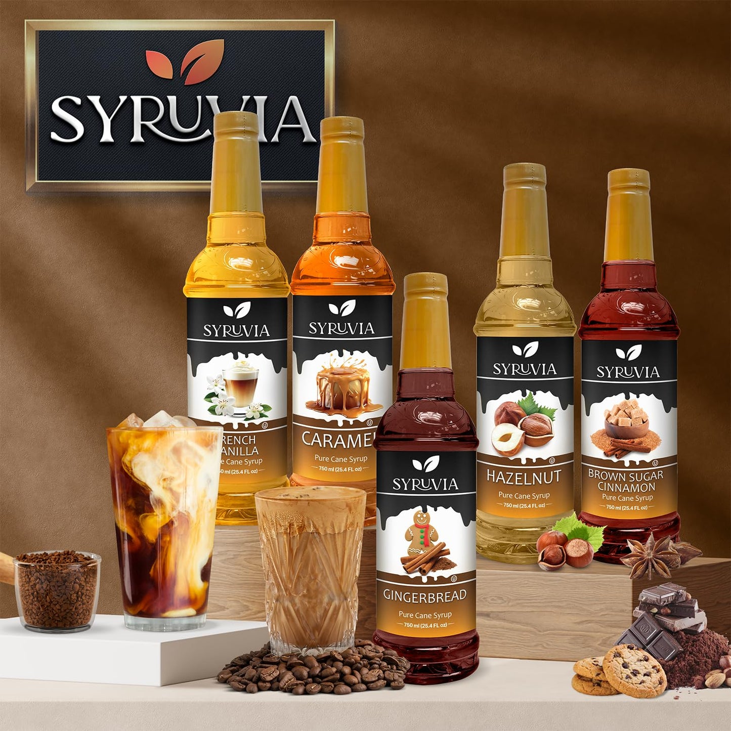 Syruvia Peppermint Syrup for Coffee 25.4 Ounces Peppermint Flavoring for Coffee