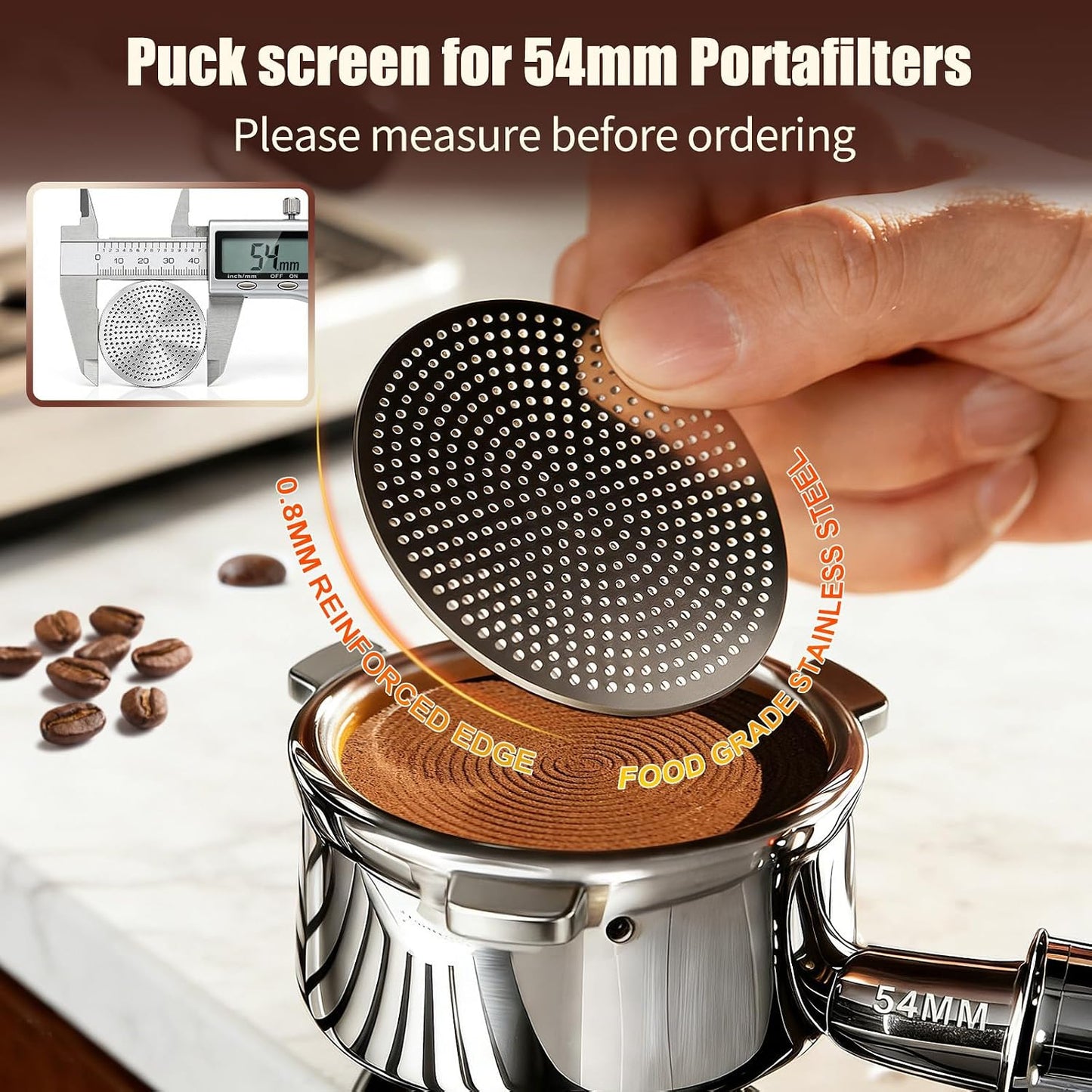 54mm Espresso Puck Screen for Breville, 2 Pack