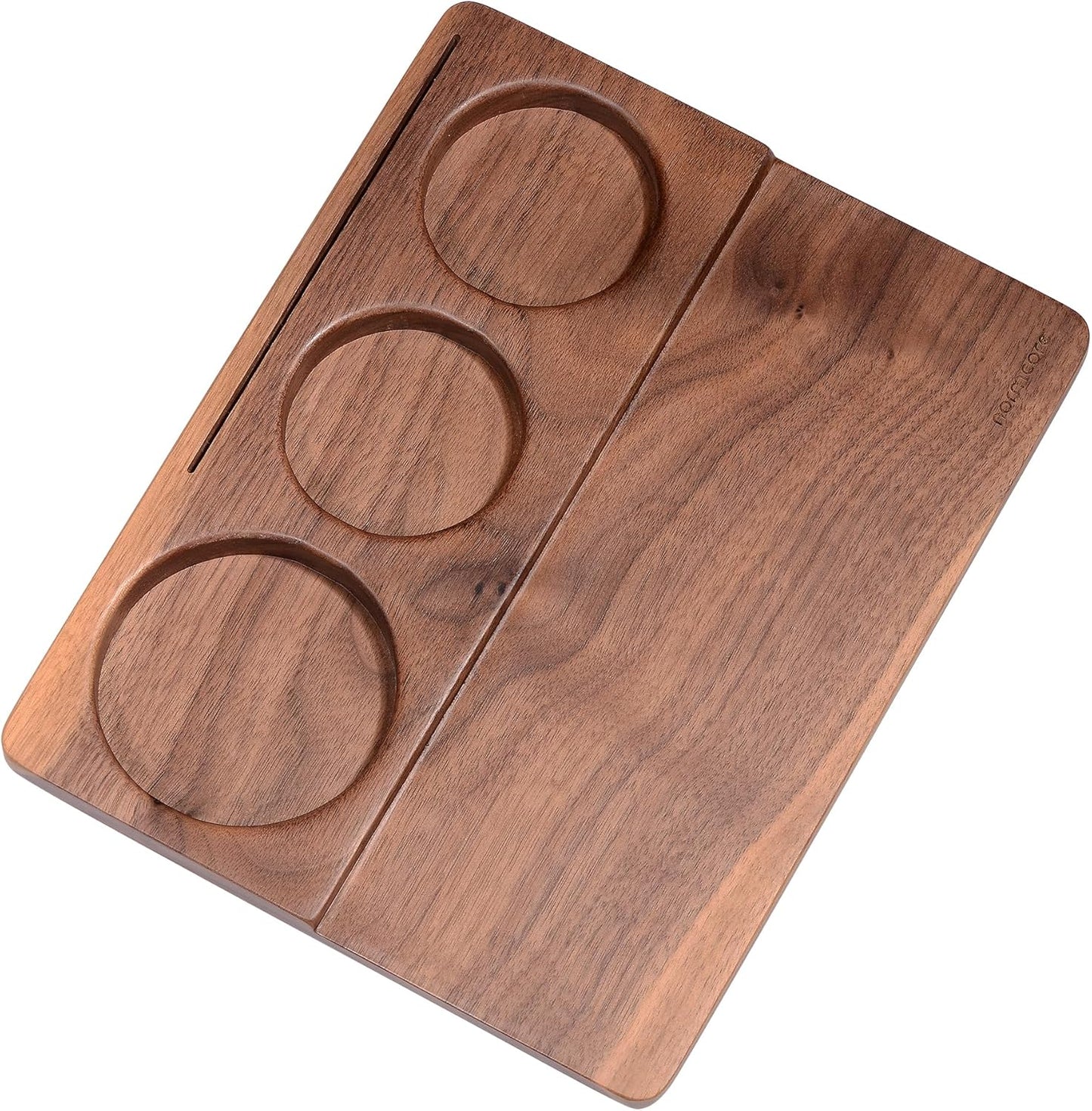 Normcore Tamping Station - Natural Walnut Espresso Tamping Mat - Wooden Tamping Mat for 51/54/58mm Portafilter, Tamper, Distributor, Puck Screen and Portafilter - Genuine American Walnut Wood