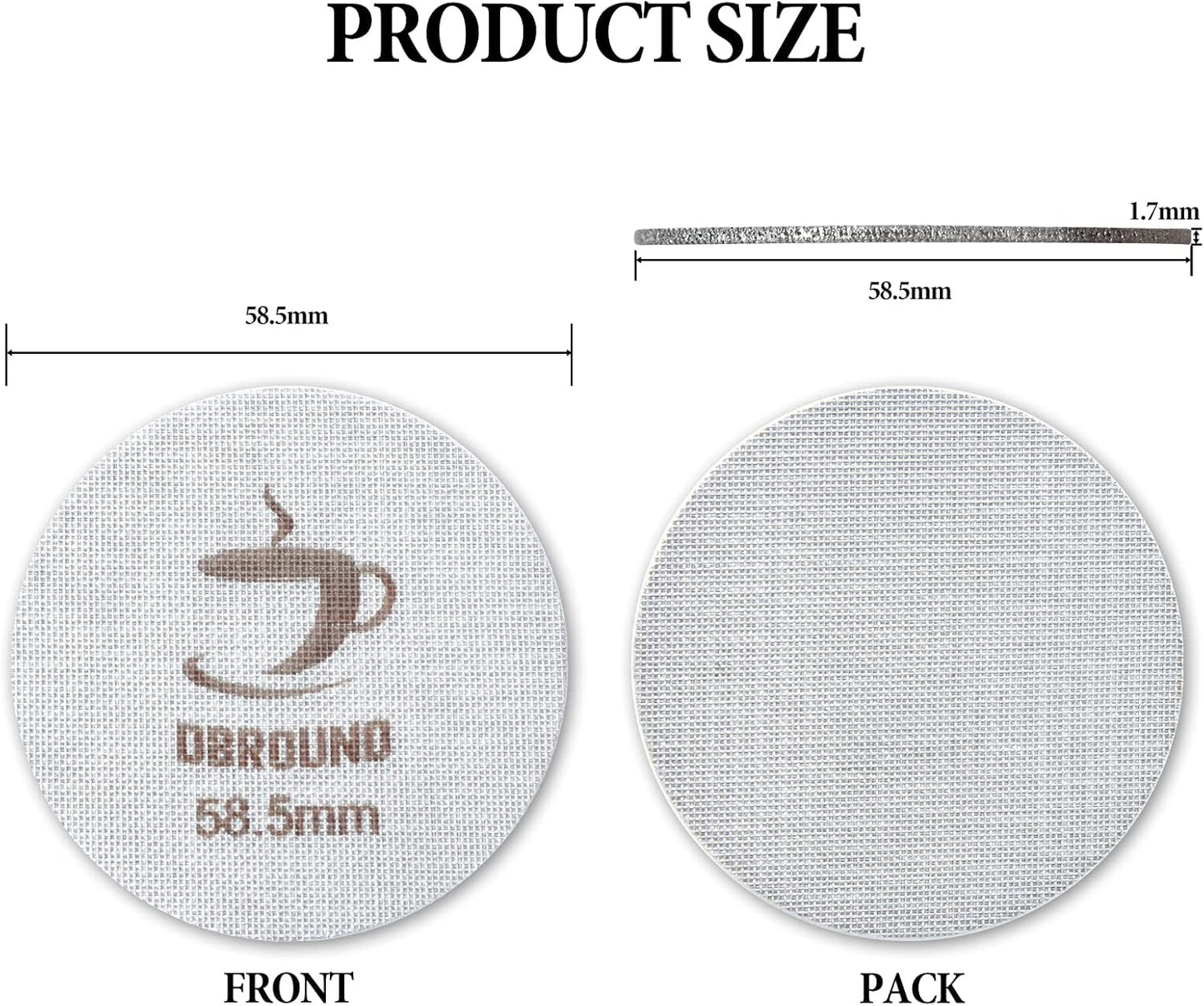 58.5mm Espresso Puck Screen - 2 Packs 1.7mm Thickness 150μm Espresso Puck Screen with Walnut Holder,Reusable Stainless Steel Replacement Part Compatible with 58mm Portafilter Series Espresso