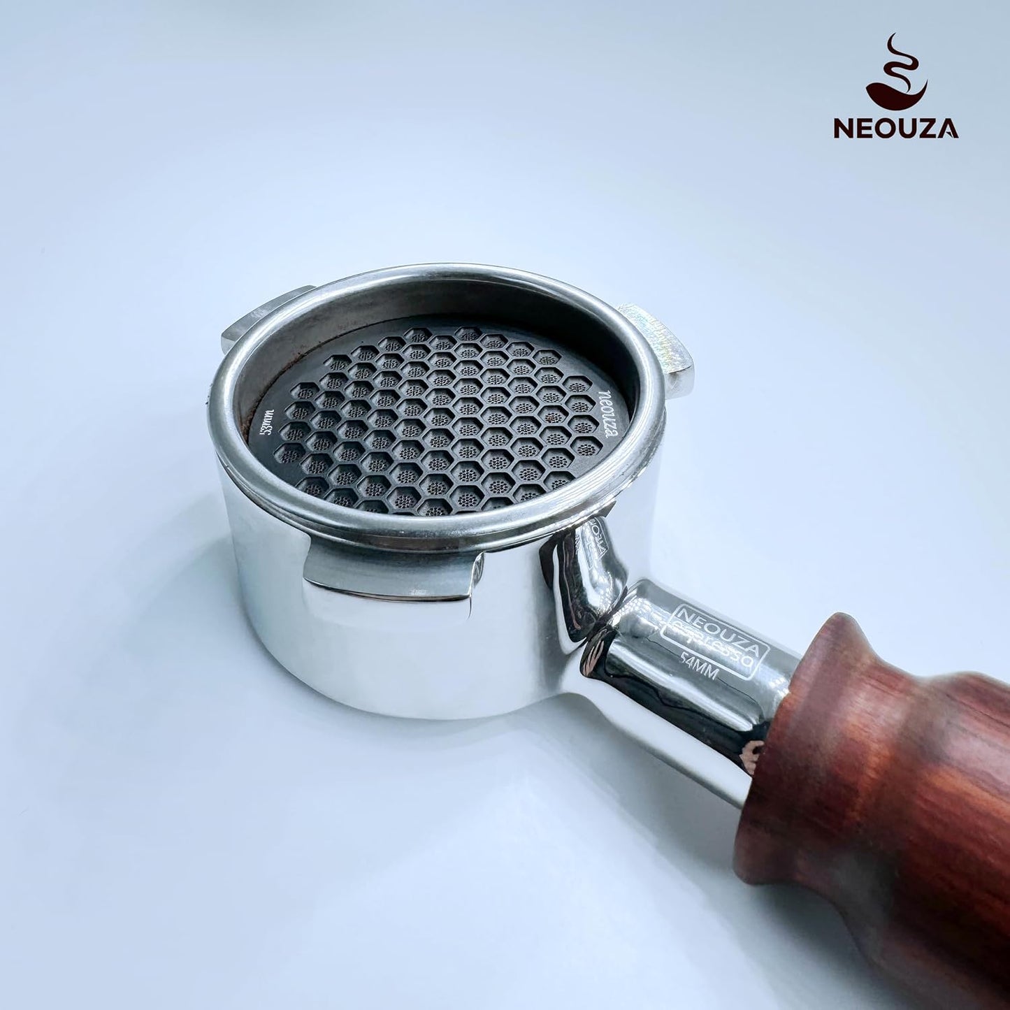 NEOUZA V4 Espresso Puck Screen 0.8mm Thickness Honeycomb Mesh Double Layer Black Protective Coating for Coffee Portafilter Basket (2, Silver, 51mm)