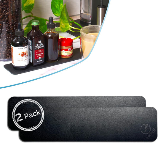 Ternal DripGuards Absorbent Counter Mat 2-Pack | Waterproof, Quick-Dry Coffee Bar Mat for Kitchen, Sink &amp; Drink Station | Non-Slip, Spill-Proof Protector for Water, Oil &amp; Syrup [3 x12in].
