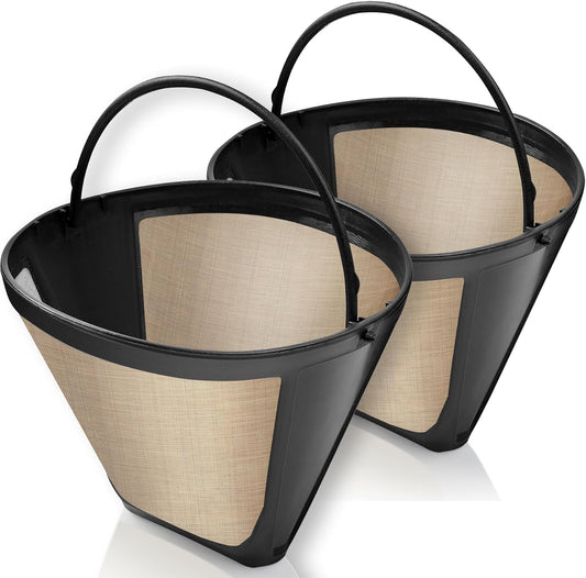 GoodCups 2-Pack Reusable #4 Cone Coffee Filters for Cuisinart 10–14 Cup Brewers (DCC-3200, DCC-1200, DCC-3400) & Ninja