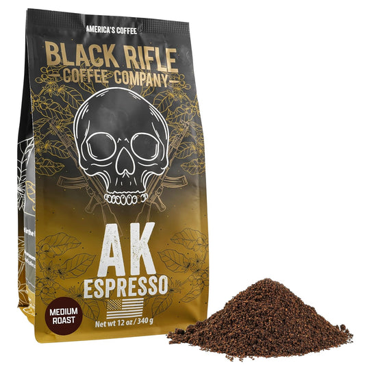 Black Rifle Coffee Company Ground Coffee Medium Roast - Roasted Blend Made from Pure Arabica Beans - Colombian & Brazilian