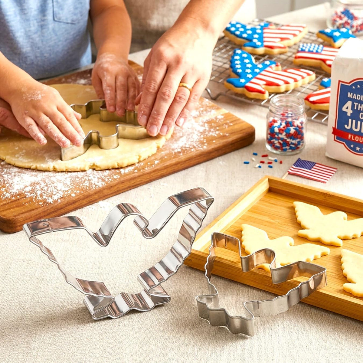 4th of July Cookie Cutters 8Pcs Large Size for Celebration