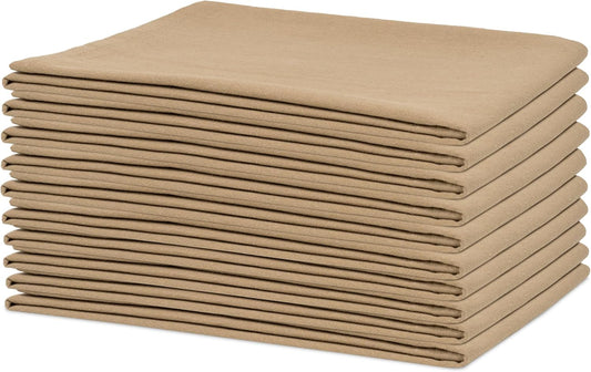Organic Cotton Beige Flour Sack Towels - 10 Pack, 27"x27", Highly Absorbent Beige Tea Towels - Kitchen Cloth for Baking,