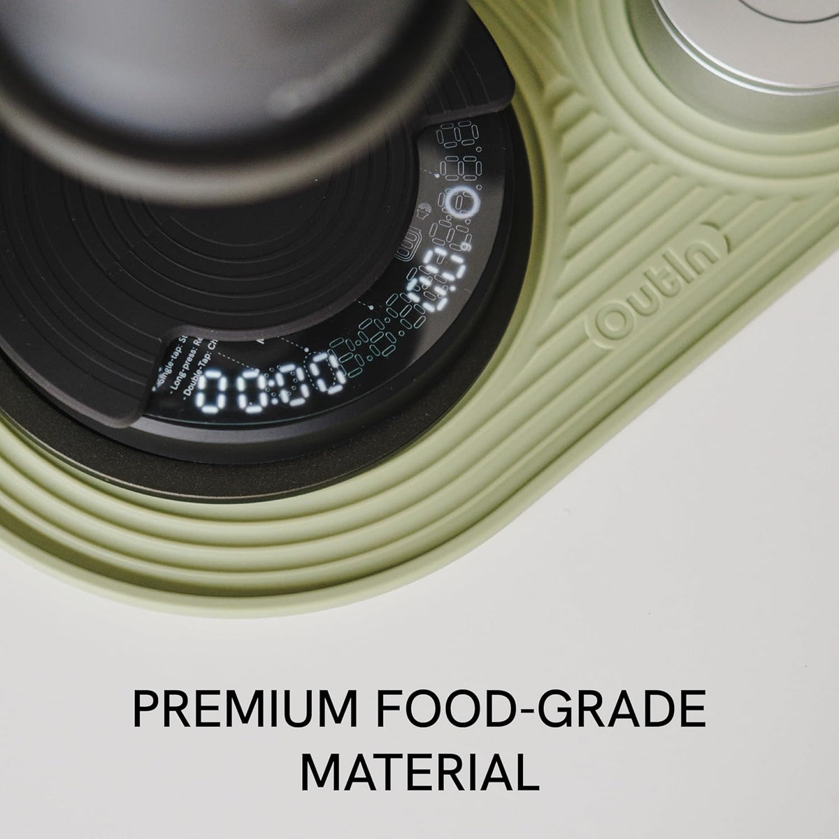 OutIn Silicone Coffee Mat, Foldable &amp; Waterproof | Drip Tray Mat for Espresso Machines and Portable Coffee Makers, 9.8" x 6.7" (Green)