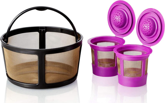 GoodCups Keurig K-Duo Coffee Filter and 2 Reusable K-Cups for K-Duo Essentials - Carafe Basket Coffee Filters and 2