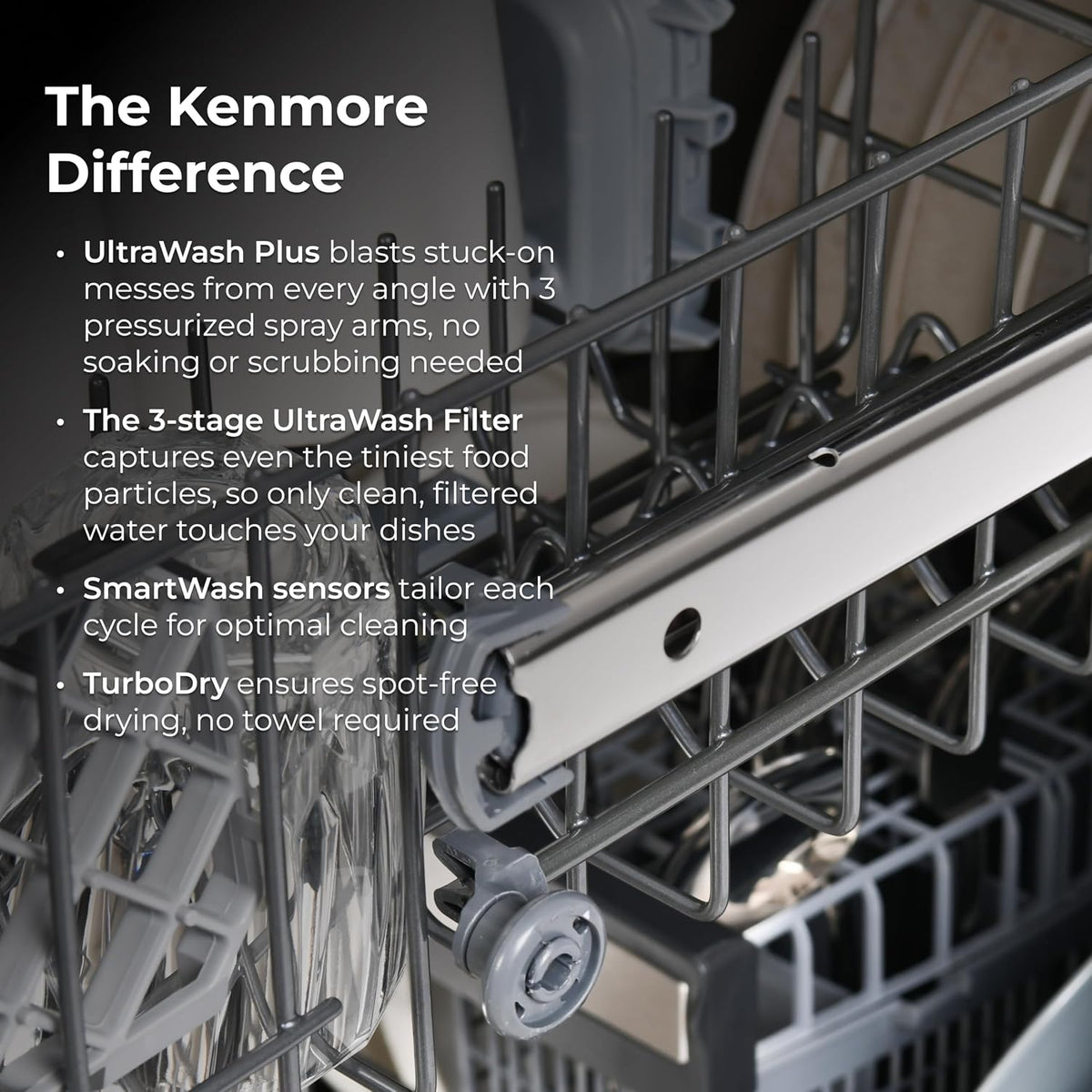 Kenmore 18" Compact Built-In Dishwasher - White