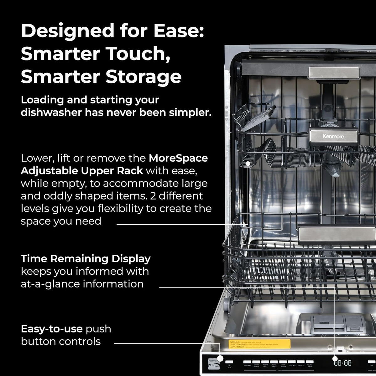 Kenmore 24" Built-In Dishwasher - White