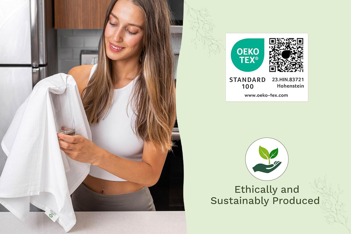 Organic Cotton Tea Towels for Embroidery - Blank Flour Sack Dish Towels for Customization - Perfect White Kitchen Towels for Sublimation to Customize and Personalize - 27"x27" (White - 5 Pack)