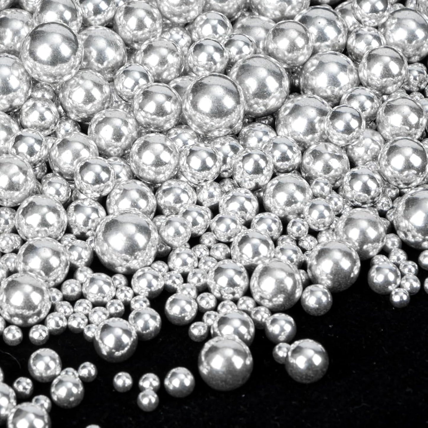 Twisweet Silver Pearl Sprinkles for Cake Decorating, Edible Sugar Pearls for Baking, Mix Size, Cake 