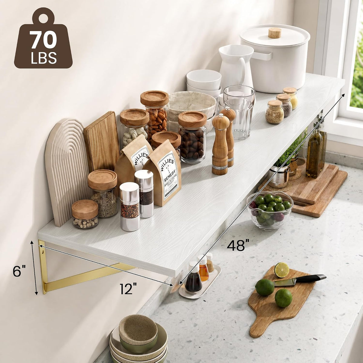 Dreamland Wall Mounted Floating Shelves Set of 2