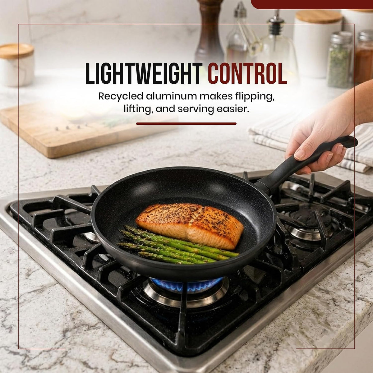 Alva Energy 8″ Ceramic Frying Pan – PFAS/PTFE-Free, Nonstick Skillet for Eggs & Small Meals – Lightweight, Induction & Oven Safe – Stay-Cool Handle, Scratch-Resistant, Dishwasher Safe