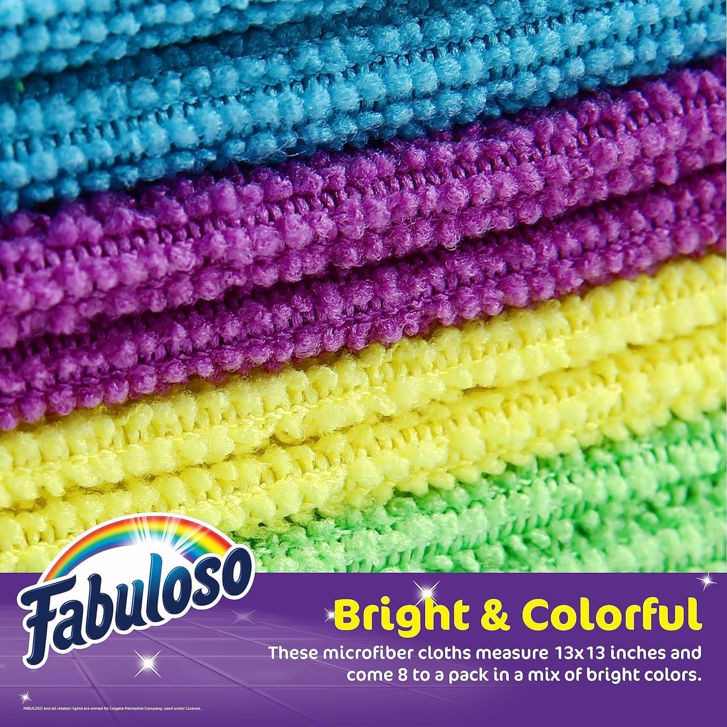 Fabuloso Microfiber Cleaning Cloths for Home &amp; Car, 13x13, 8 Ct, 2-Pack