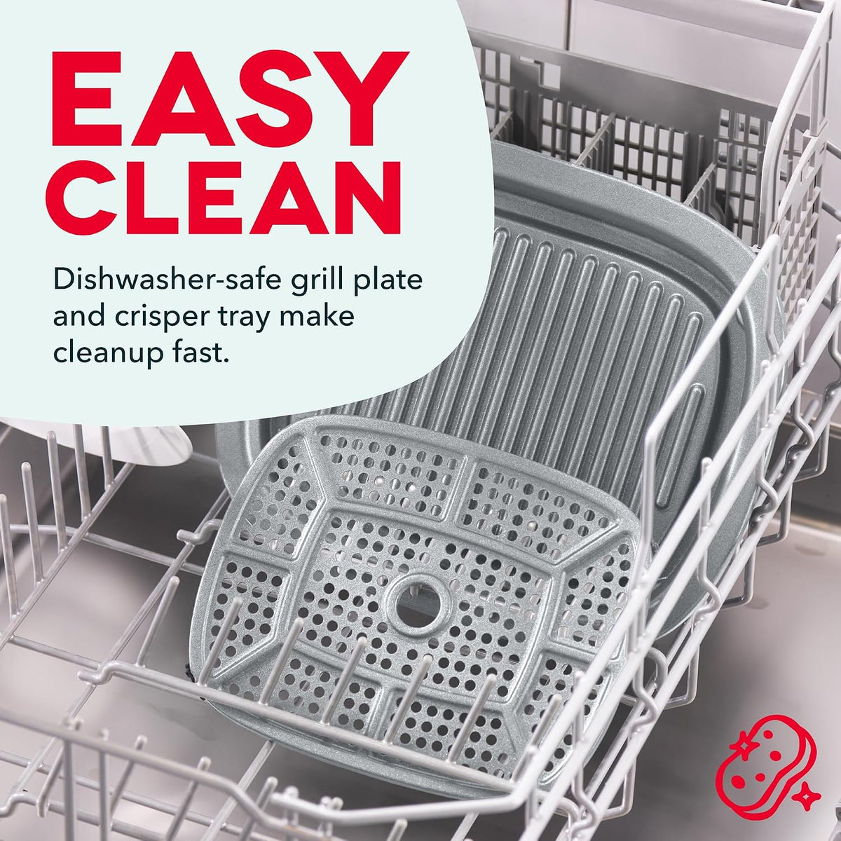 DASH Flip & Fry 2-in-1 Grill + Air Fryer, 3 QT
