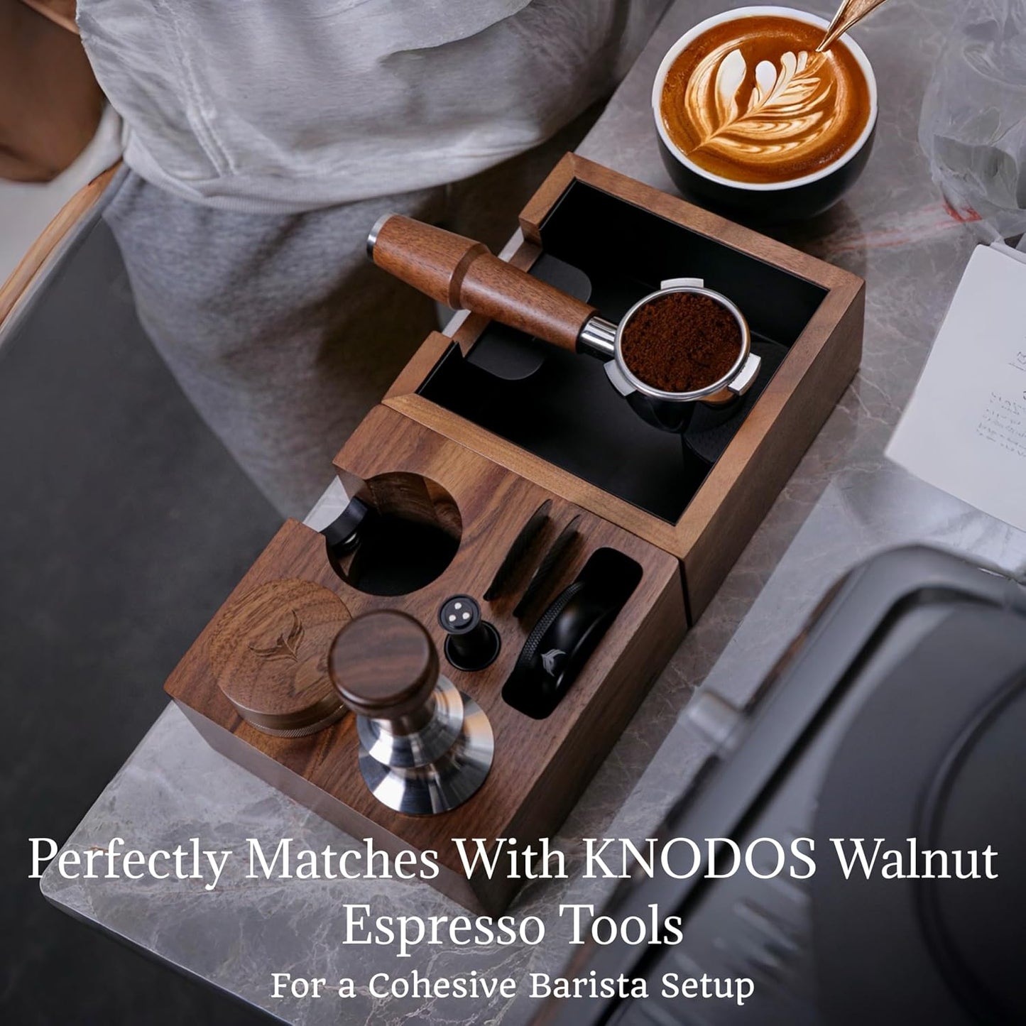 Walnut Bottomless Portafilter 54mm for Breville Barista Express, Pro, Touch, Bambino Plus | Premium Naked Portafilter | Fits BES870XL, BES878, BES880 | Includes 18–21g Filter Basket
