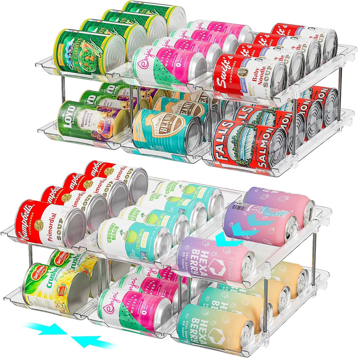 Can Organizer for Pantry, 3 Tiers Can Storage Rack, up to 36 Cans Food Holders for Fridge, Cabinet and Pantry Organization