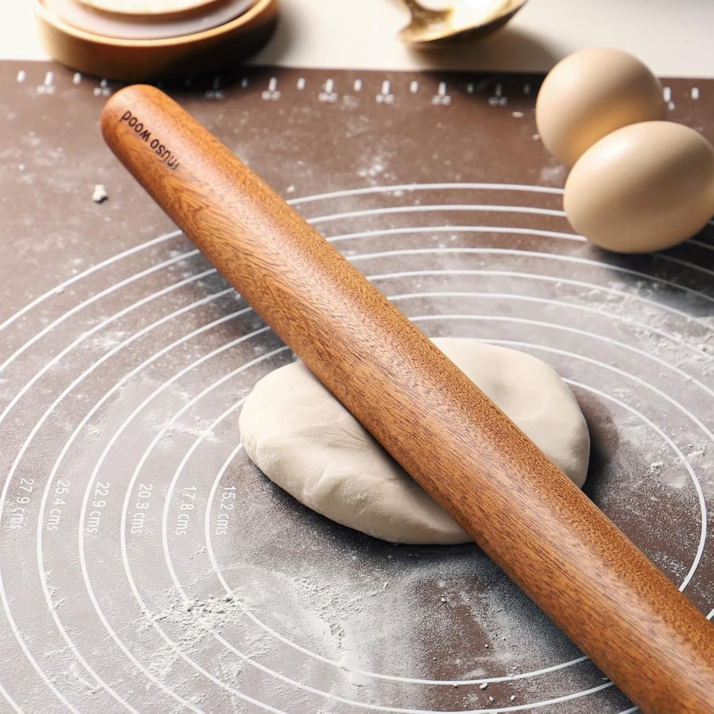 muso wood Sapele French Rolling Pin for Baking | Tapered Design, 15.75 inch, Ideal for Fondant, Pie Crust, Cookies &amp; Pastry Making