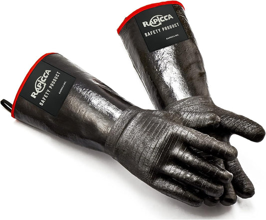 RAPICCA 932°F Heat Resistant BBQ Grill Gloves: Oil Resistant Waterproof for Smoking Grilling Cooking Barbecue Deep Frying
