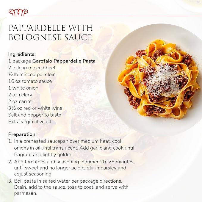 Garofalo - Premium Durum Wheat Semolina Pappardelle Pasta, Italian Made, Bronze-Drawn, Al-Dente, One-Ingredient Pasta (2 pack)