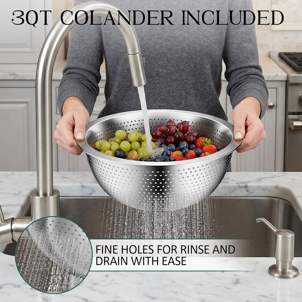 DUTZUN Colorful Mixing Bowls with Strainer, Mixing Bowl with Lids Set, Stainless Steel Mixing Bowls, Kitchen Gadgets Salad Bowls with Strainer for Mixing &amp; Preping &amp; Serving