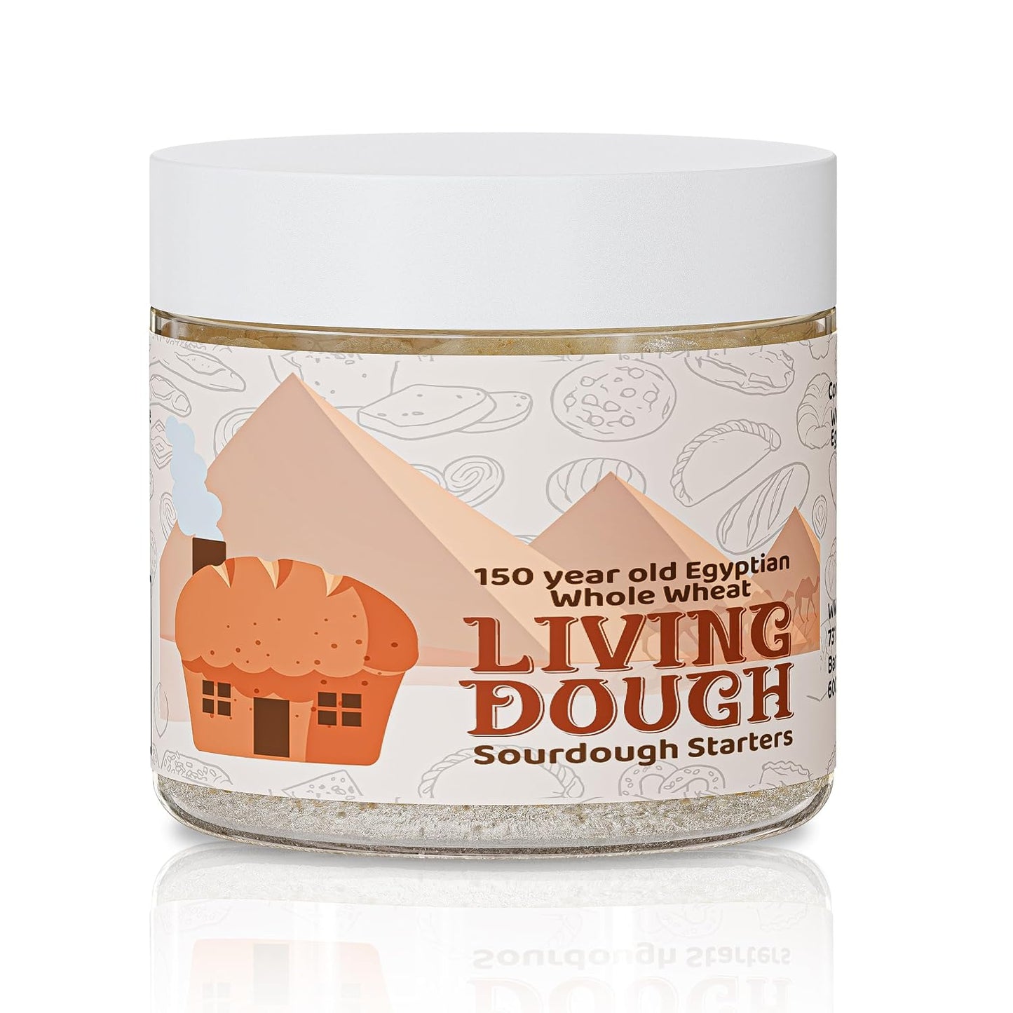 150 Year Old Egyptian Fresh Whole Wheat Sourdough Starter for Baking, 3.5Oz | Easy to Use, Active &amp; Live Organic Sourdough Starter for Artisan Bread, Pizza Dough, Waffles, Homemade Bread Recipes &amp; More