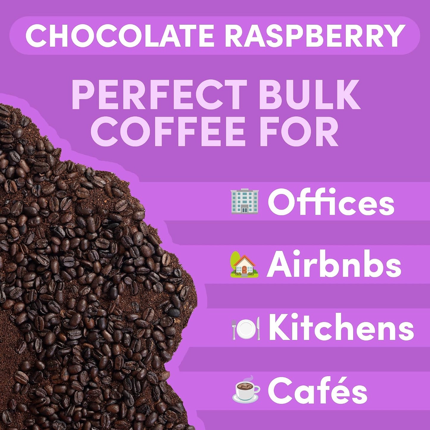 Sarasota Coffee Whole Bean Chocolate Raspberry | Medium Roast Gourmet Flavored Coffee Beans | Low Acid, Mold Free, Specialty Grade Bulk Coffee Beans | 5lb (80 oz)